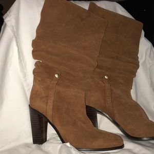 Brown suede boots